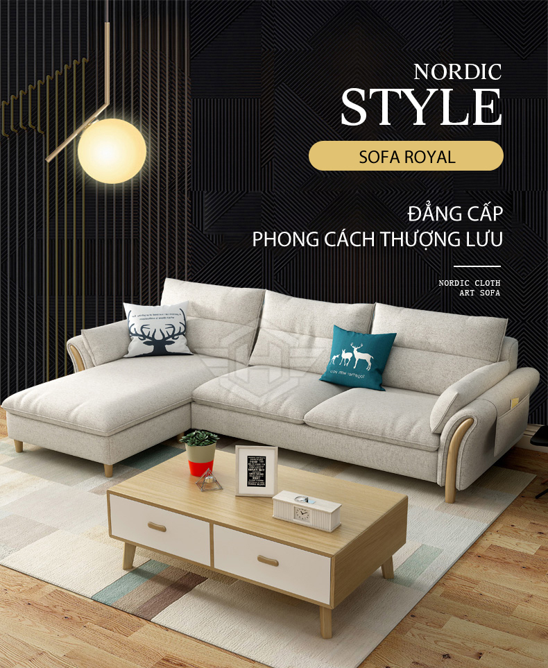 Sofa vải Luxury A8 nhập khẩu