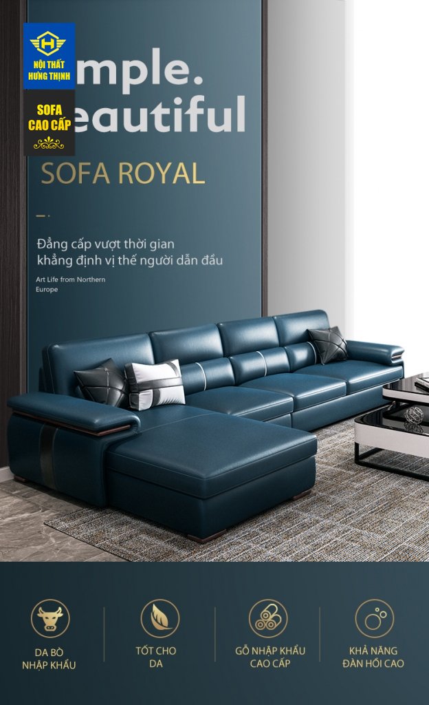  Sản xuất Sofa da Luxury A11