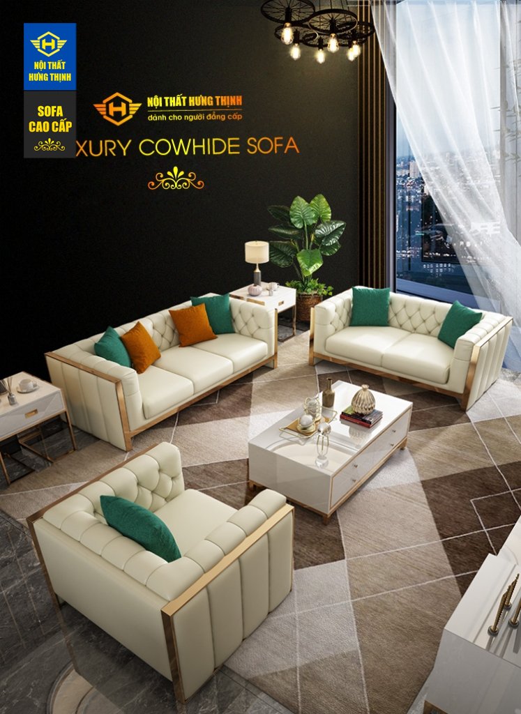 Sofa da Luxury A12 nhập khẩu